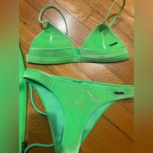 Triangl | Lemon Lime | Velvet Bikini with bag | XS